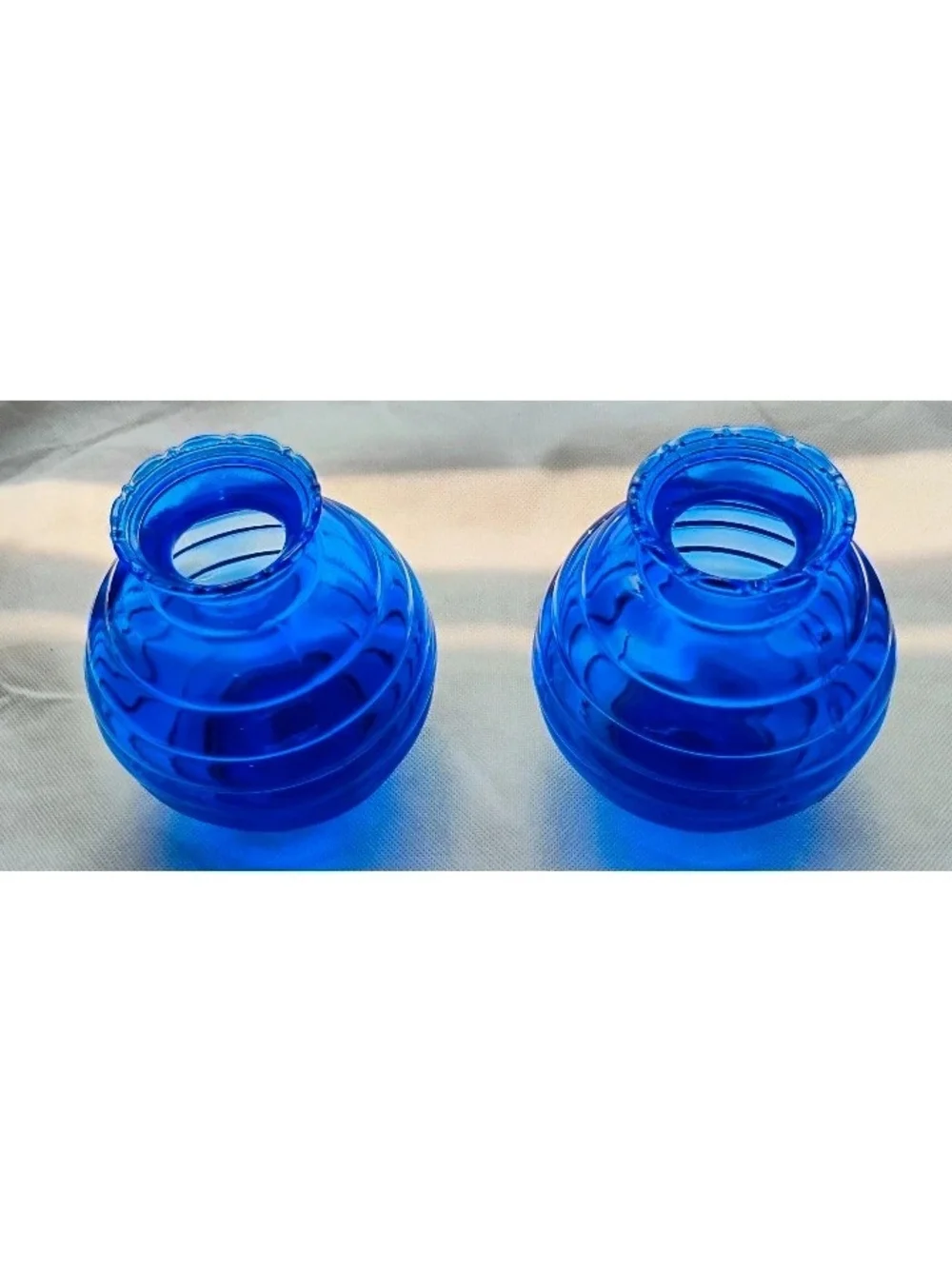 Cobalt Blue Glass Vases - Beehive Pair & Globe Vase Trio